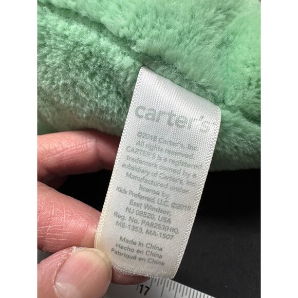Carters Plush Dinosaur Stuffed Toy For Kids Soft Cuddly Green & White 67603 Lovi - Picture 5 of 7